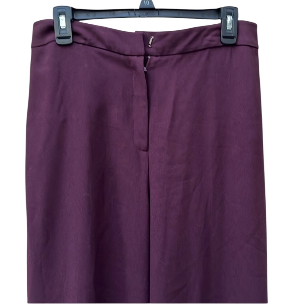 Kenar size 10 plum high rise wide leg dress pants flat zip front